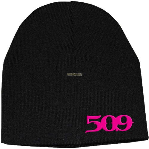 509 pink logo beanie - black
