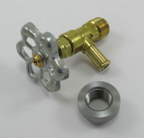 Chopper faucet petcock brass elbow needle valve 3/8&#034; nptf motorcycle cafe pingel