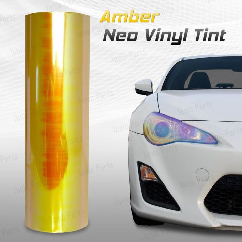 12&#034;x360&#034; chameleon neo amber headlight fog light taillight vinyl tint film (k)