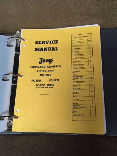 Jeep fc170 4wd forward control parts list &amp; service manual willys motors, inc.
