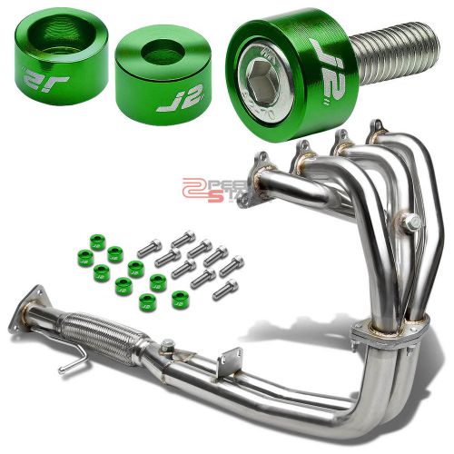 J2 for 90-93 accord f22a exhaust manifold flex header+green washer cup bolts