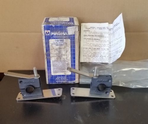 Nos magma t10-580 7/8&#034; or 1&#034; round rail mount for dual-mount table system