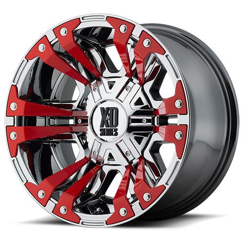 Xd series xd822 monster ii 20x9 5x127/5x139.7 +18mm chrome/red wheels rims