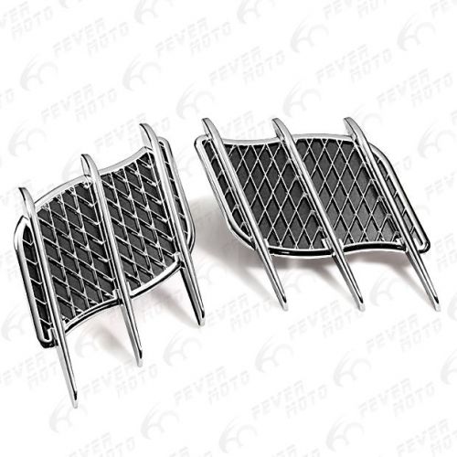 2x silver net chrome air intake side vent duct fender grille fit for audi fm