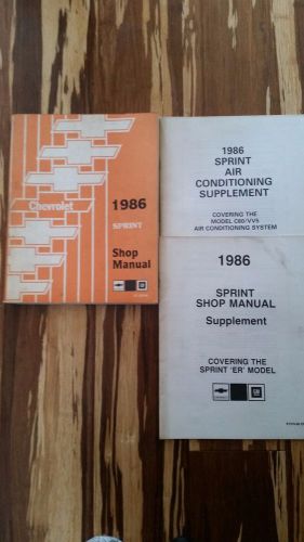 1986 chevrolet sprint factory repair service manual w/supplements