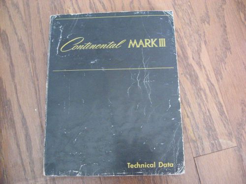1968 lincoln continental mark iii  technical data  shop  manual