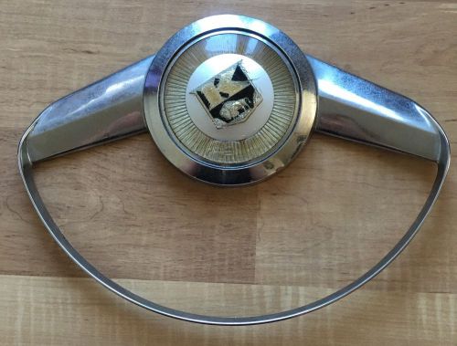 1950&#039;s kaiser steering wheel horn ring with horn button 718111-8811 chrome
