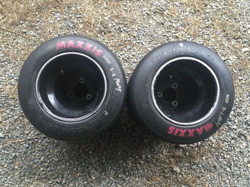 2  maxxis ht3 pinks 12x9.0-6 dirt oval racing slicks on  wheels l@@k
