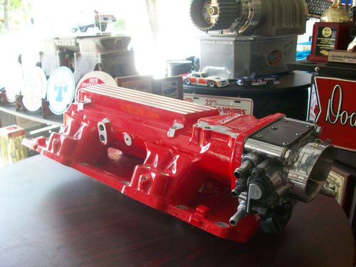 New red powdercoated edelbrock 7101 air gap intake w/ polished throttle body!!!!