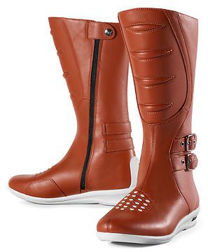 New icon sacred leather women&#039;s boots, brown-tan/white, us-8.5
