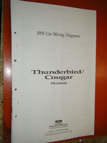 1993 ford thunderbird mercury cougar factory wiring diagrams sheets service