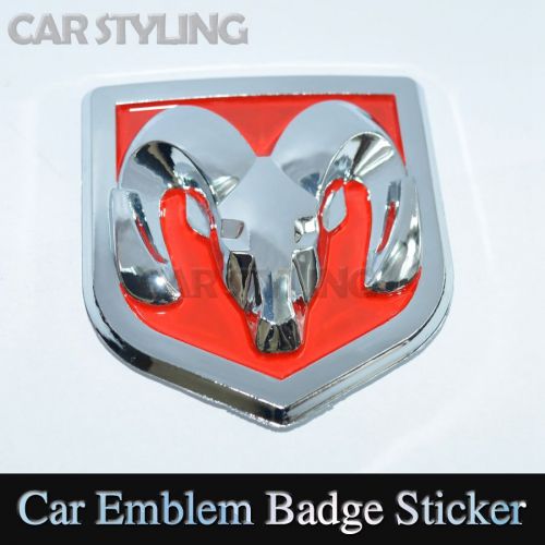 New red dodge ram 3d metal logo car sticker badge emblem decal car styling