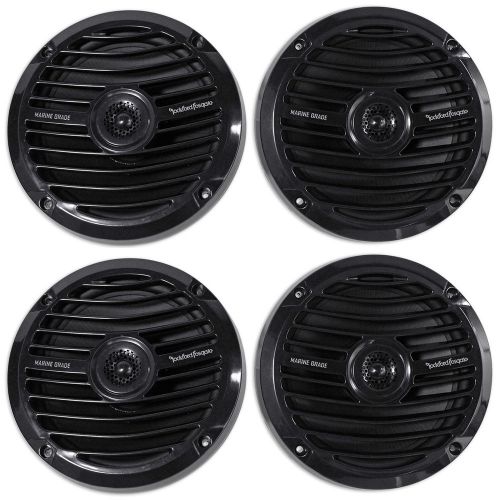 (4) rockford fosgate prime rm0652b 6.5&#034; 200w marine/boat speakers black 4-ohm