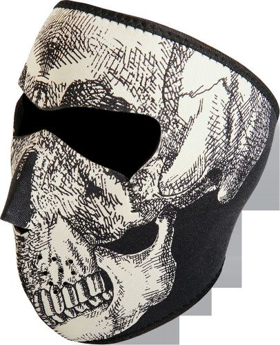 Zan headgear full face mask glow in the dark skull face osfm wnfm002g