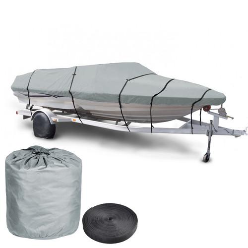 20' 21' 22' 600d v-hull waterproof fish/ski trailerable boat cover beam 100 gray