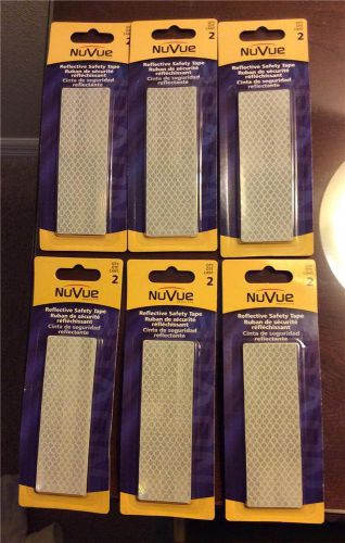 6 packages nuvue reflective safety tape 1 1/2&#034; x 4 1/2&#034;  #2617