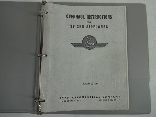 Vintage - overhaul instructions binder for st-3kr airplanes - dated 1945