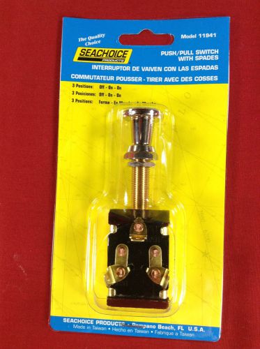 Push pull switch with spades chrome plated brass 3 position off-on-on 11941