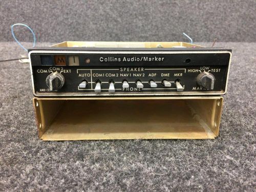 Collins avioincs amr-350 audio / marker beacon panel w/ tray  p/n 622-2087-001