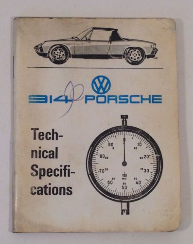 Vintage technical specifications booklet for porsche 914 1.7 1.8