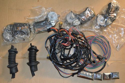 Oem gm delco electric window motors with wiring harnesses and switches and boots