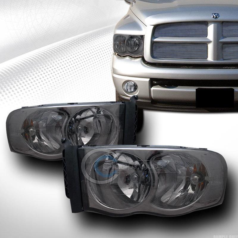 Crystal smoke clear head lights lamps signal left+right dy 02-05 dodge ram truck
