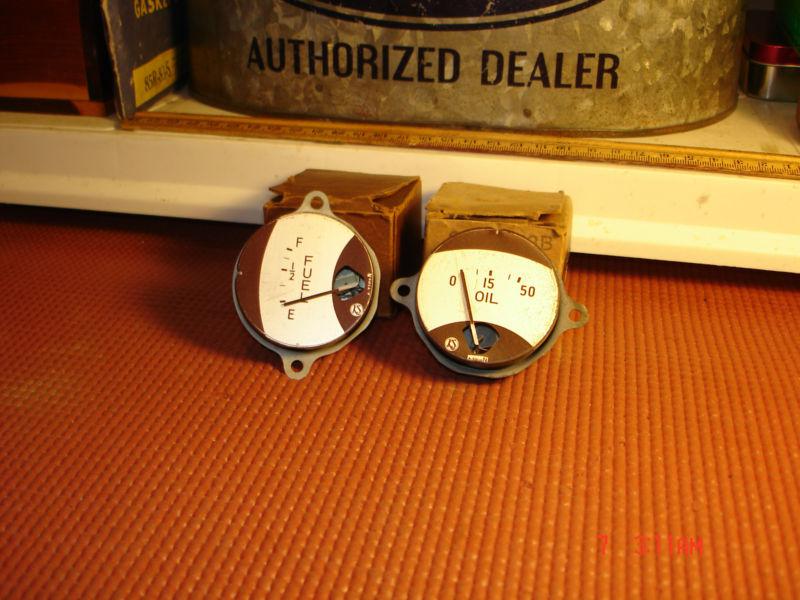 (pair of nos) - "1939 ford - deluxe" - **fuel & **oil pressure gauges !!! 