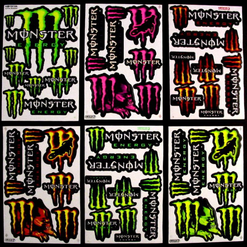 6 sheets stickers dirt bike scooter motocross energy drink bmx rockstar pit r/6