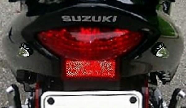 Black/clear flush led rear turn signals for honda kawasaki suzuki yamaha