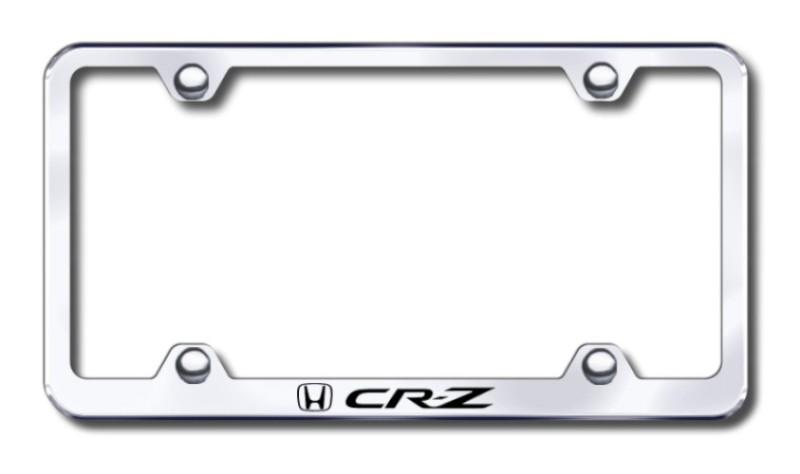Honda crz wide body  engraved chrome license plate frame -metal made in usa gen