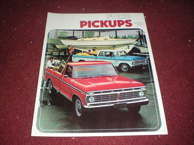 Nos 1975 ford f-100 f-150 f-250 f-350 f100 250 pickups dealership sales brochure