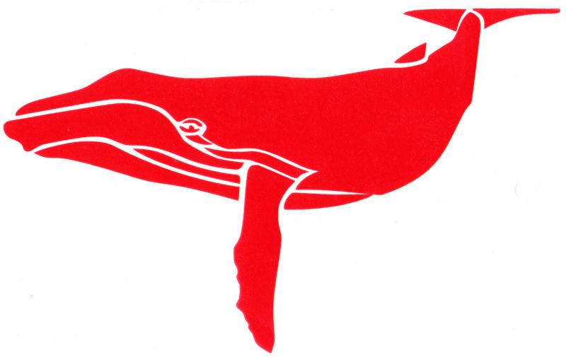 Humpback whale red vinyl sticker car truck boat hawaii ocean mammal decal s111
