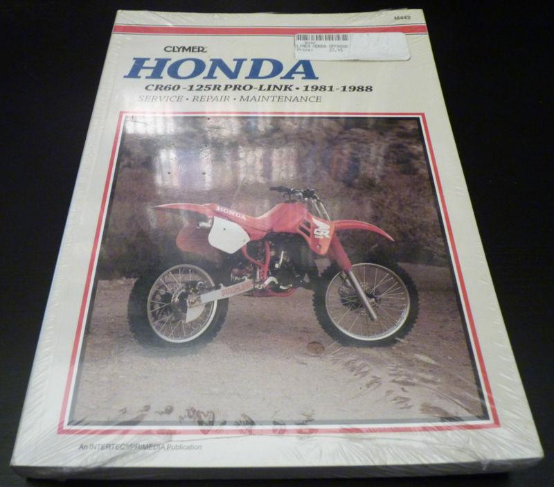 1981-1988 clymer honda motorcycle cr60-125r pro-link service manual new  m442
