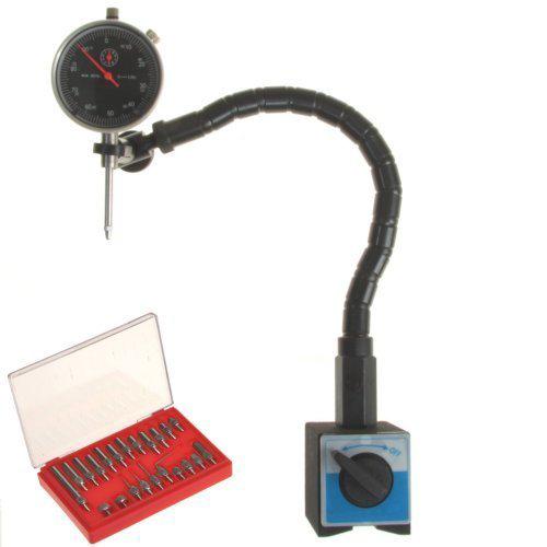 Dial indicator magnetic base flexible arm + point set