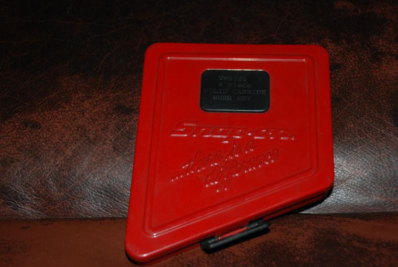 Snap on 7 pc solid carbide burr set vwb700 in red metal case