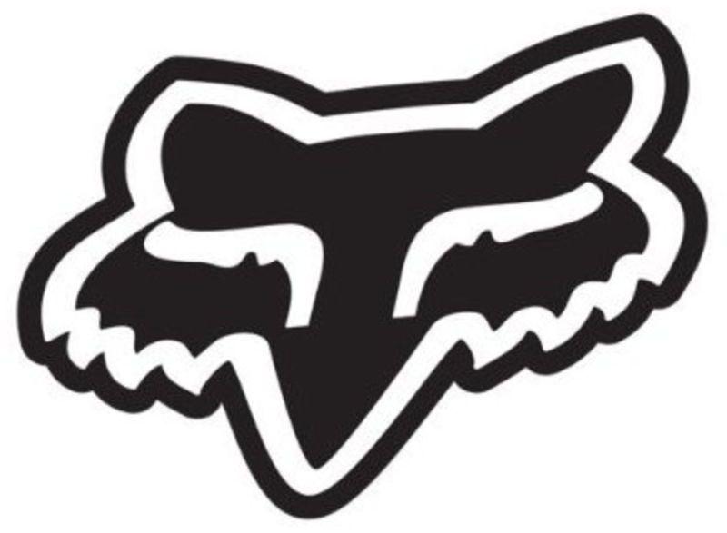 Pack of 10 fox racing 7" head stickers black new in package!! free shipping!