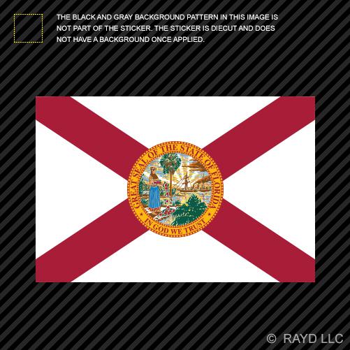 4” florida flag sticker decal self adhesive vinyl state southeastern sunshine