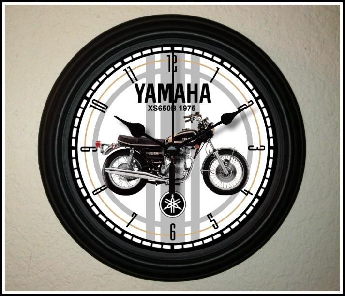 1975 yamaha xs650-b motorcycle wall clock =  low&fast shipping - have a look !!