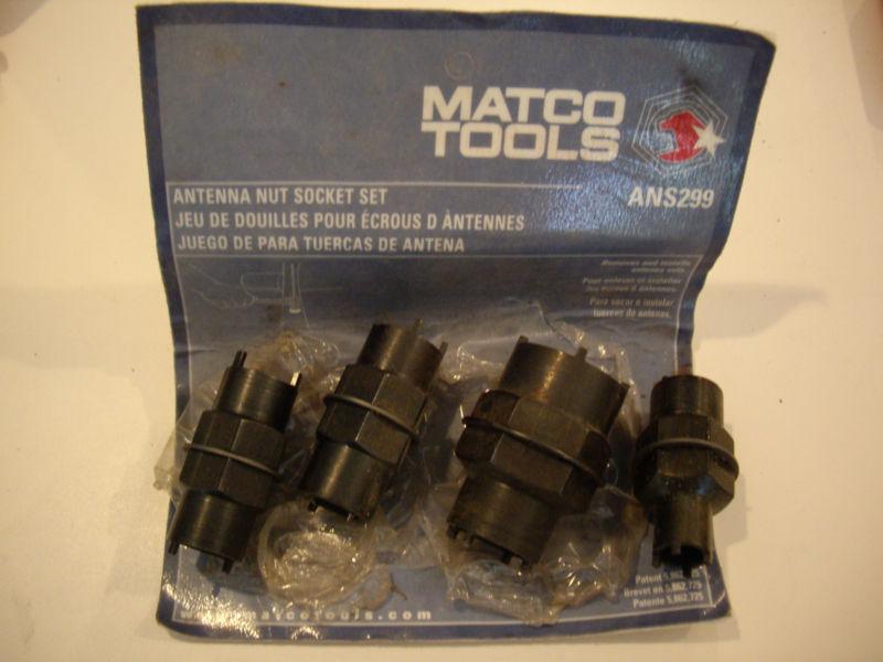 Matco tools ans299 4 piece antenna nut socket set