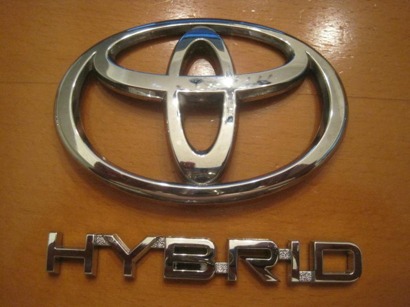 Toyota hybrid chrome emblem badge logo script oem