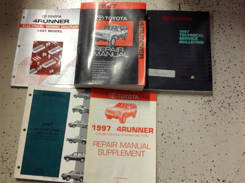 1997 toyota 4runner service shop repair manual set w ewd + supplement + more oem