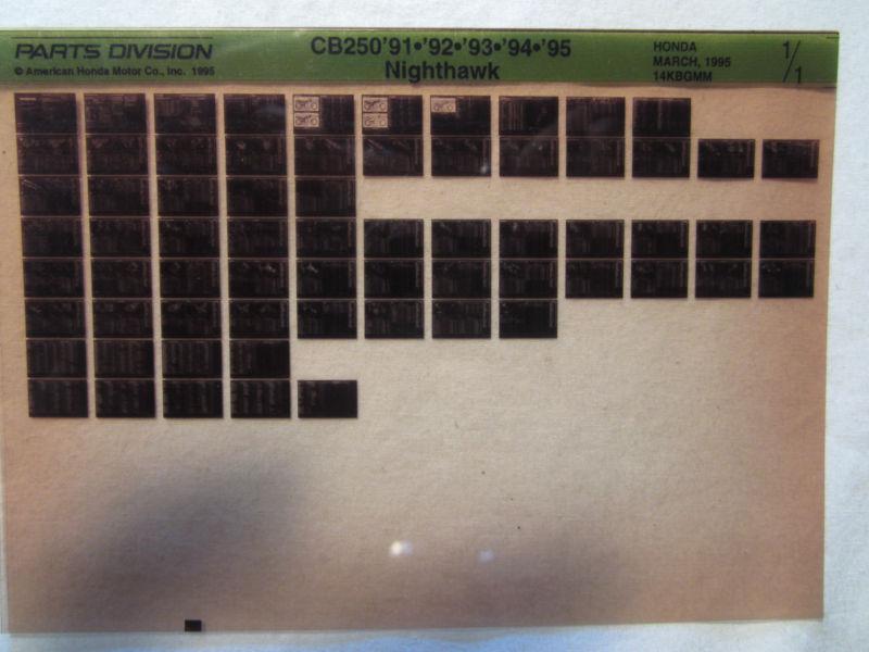1991-1995 honda motorcycle cb250 nighthawk microfiche parts catalog cb 250 