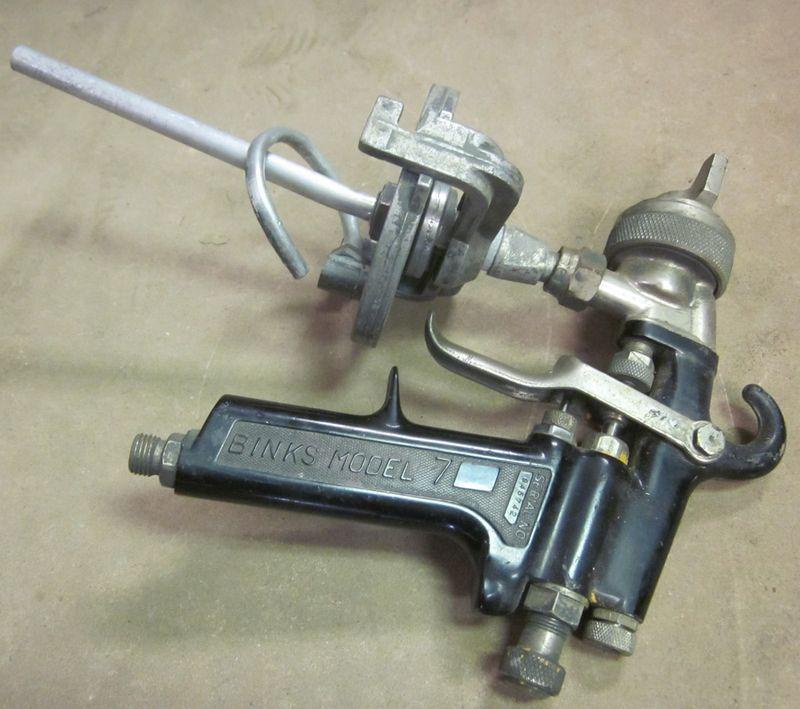 Binks model 7 paint spray gun with sprayer head nozzle