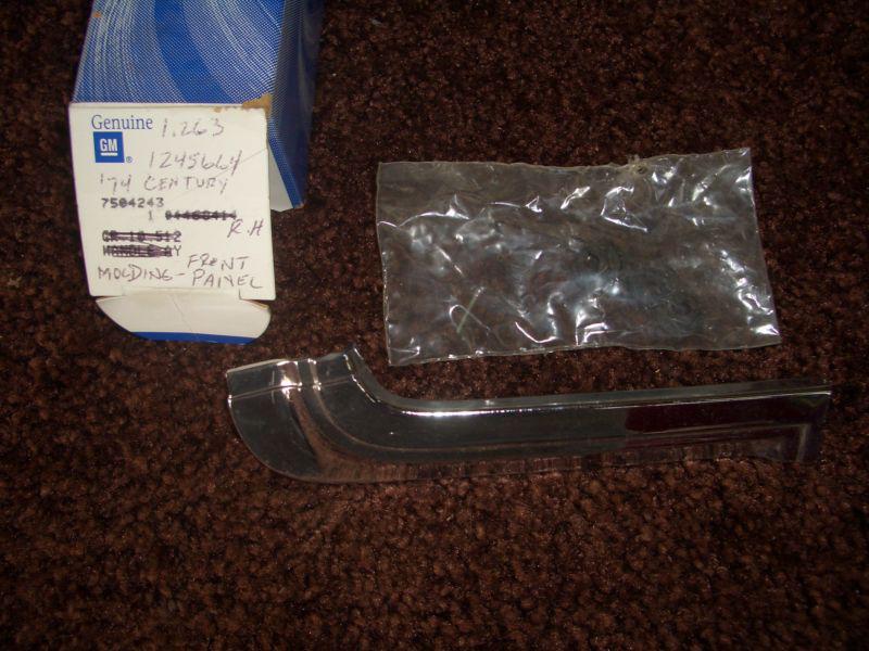 1974 buick nos right hand front panel molding century models
