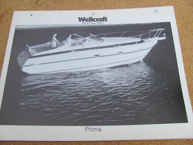 1992 wellcraft world class boat prima photo/specs & parts list manual