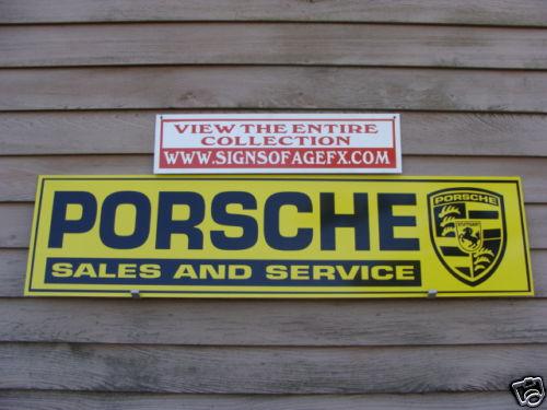 1950's-60's porsche metal dealer/service sign w/shield