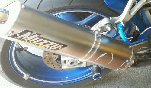 Muzzy titanium exhaust slip on kawasaki zx600 &636 (zx6r) 95-02