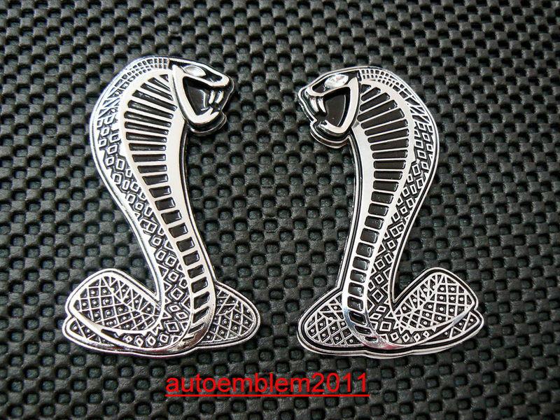 #39 svt ford mustang shelby gt500 fender cobra emblems pair left and right