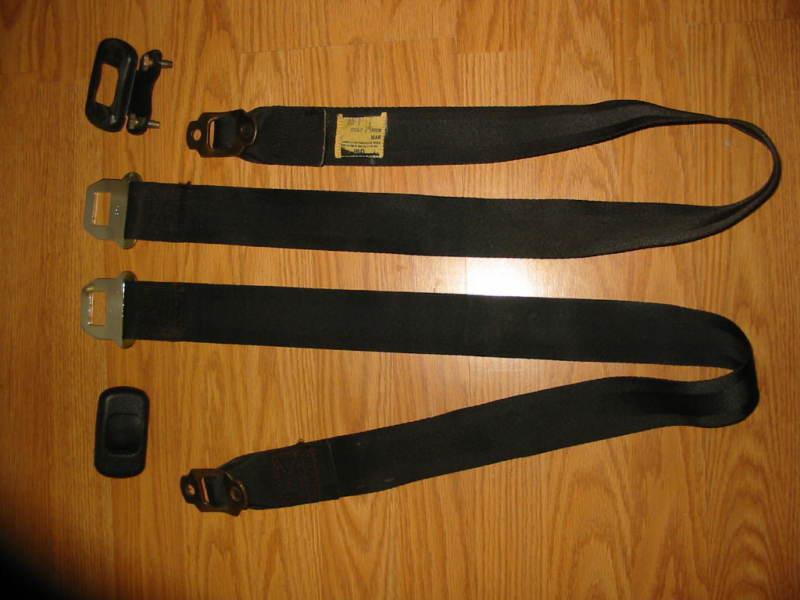 1968-71 gm standard seat belt shoulder straps black pair 69