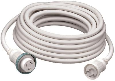 Hubbell 30a/125v 25' cable set white hbl61cm03w